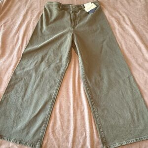 Universal Thread High Rise Wide Leg Jeans Olive Green NWT Size 14